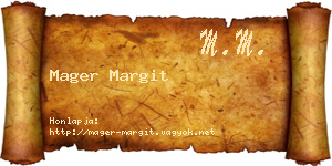 Mager Margit névjegykártya